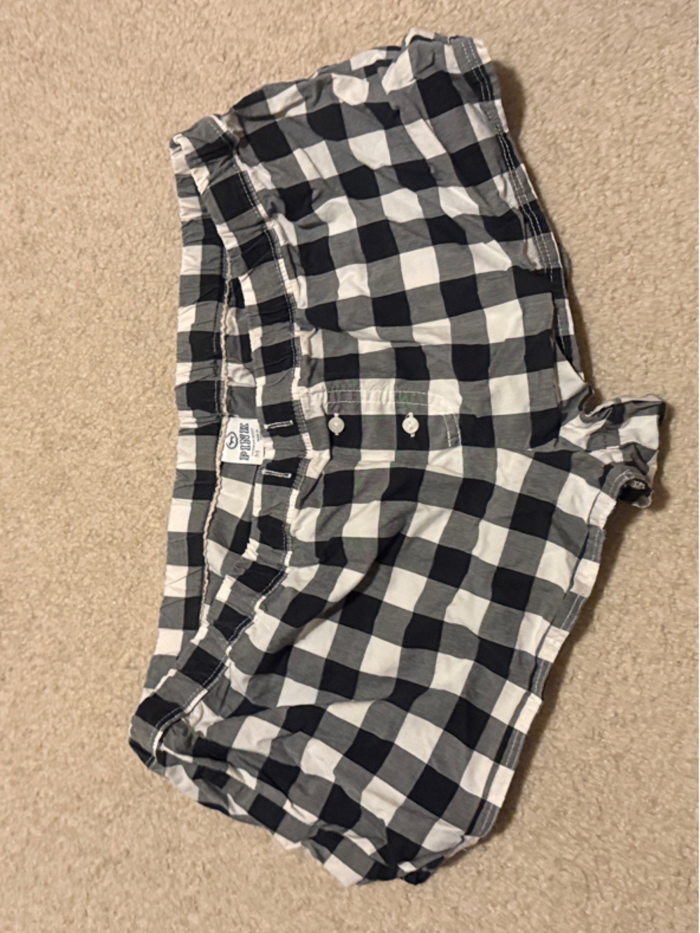 PINK Victoria's Secret Black & White Gingham Lounge Shorts